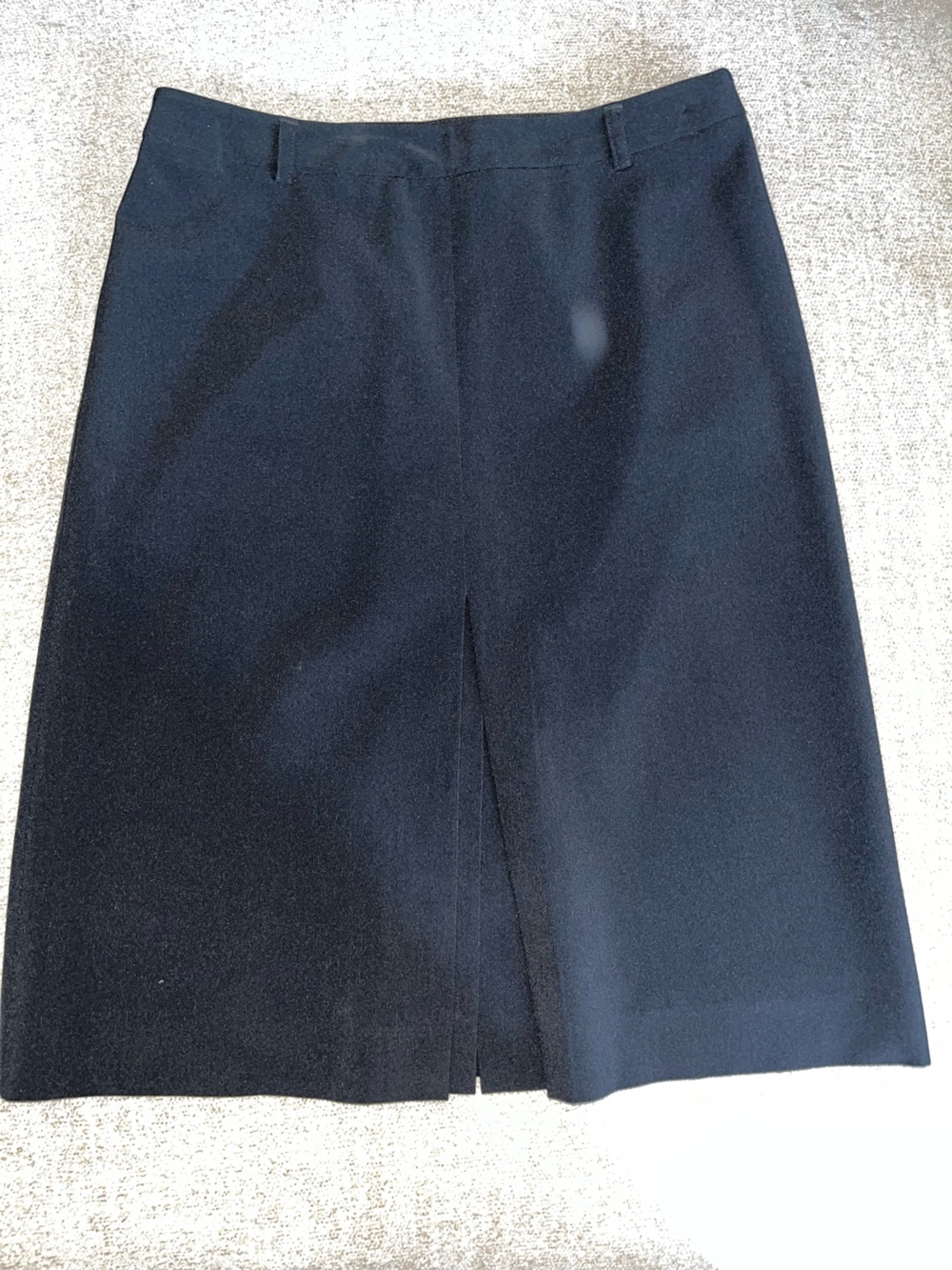 Ann Taylor Black Midi Pencil Skirt with Center Slit